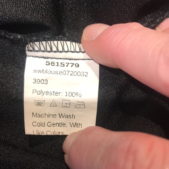 Black Shein size small blouse with scallop yolk - Picture 7 of 8